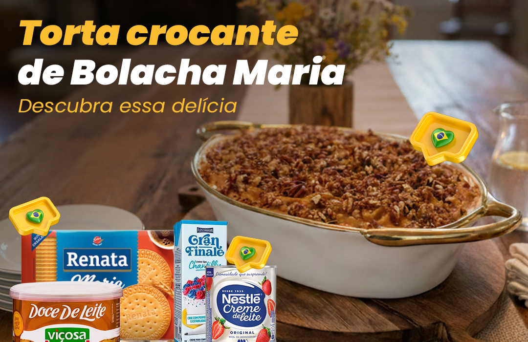 Torta Crocante de Bolacha Maria
