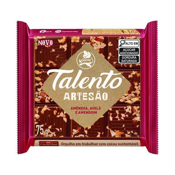 Garoto Talento Artesao Amendoim, Avela e Amendoa 75g