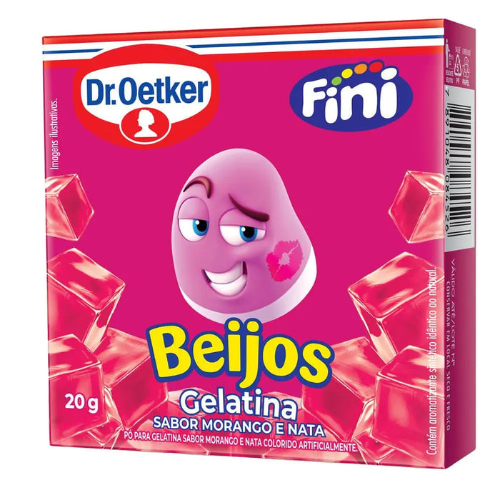 Dr. Oetker Fini Gelatina Beijos Sabor Morango e Nata 20g