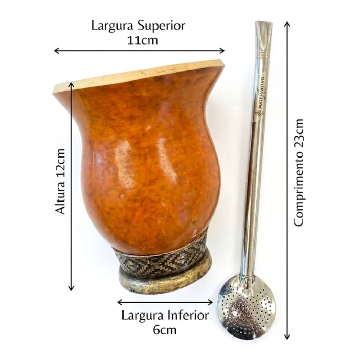 Mate Nativo Kit Chimarrao Cuia e Bomba Premium