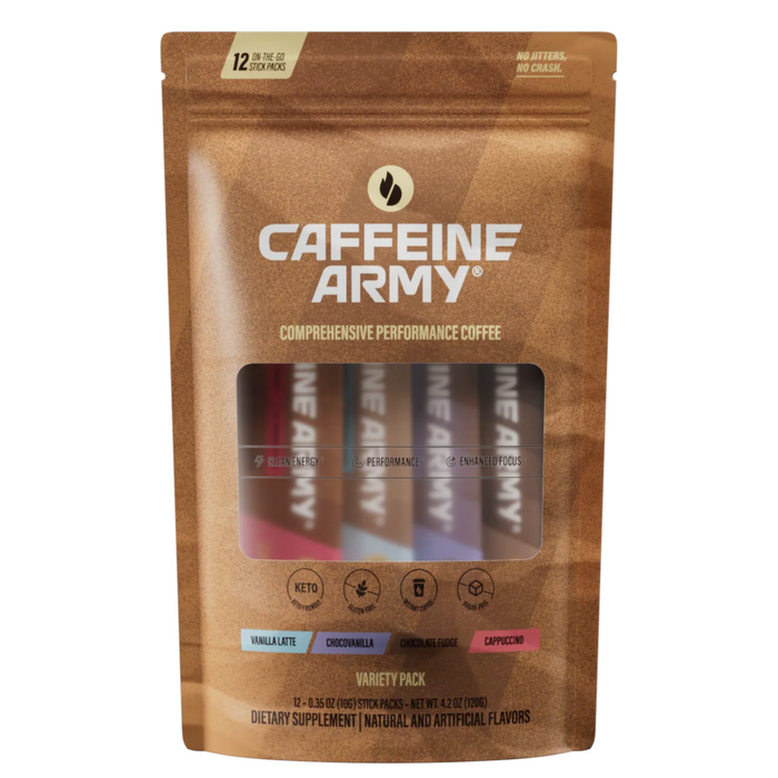 Caffeine Army SuperCoffee Variety Pack 12 Stick Packs