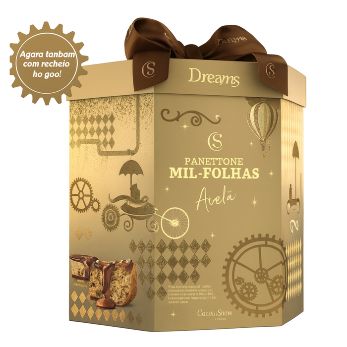 Cacau Show Panettone Fondue Mil Folhas 900g