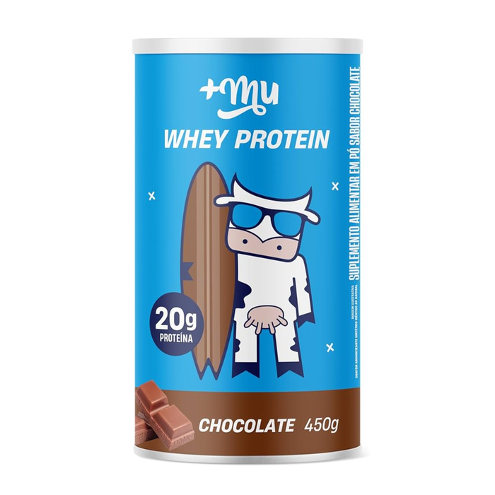 +Mu Whey Concentrado Sabor Chocolate - Pote 450g