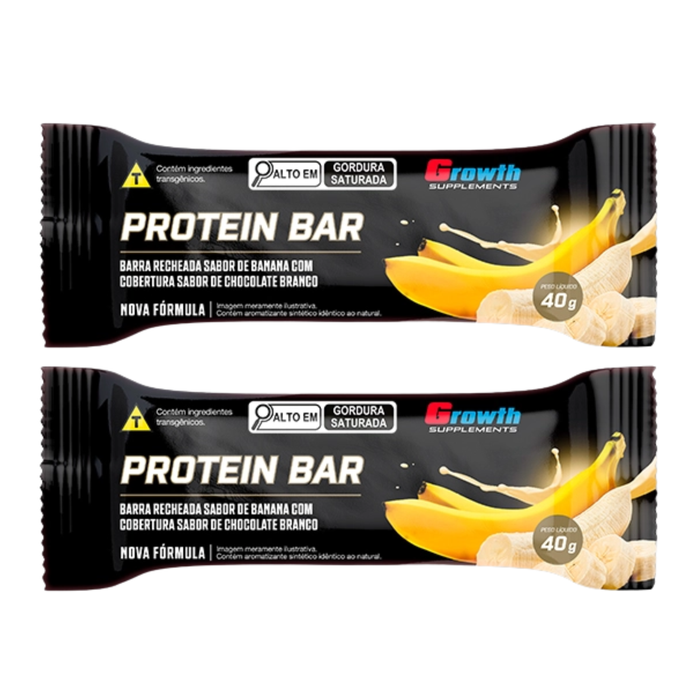 Growth Protein Barrra Sabor Banana c/ Cobertura Chocolate Branco 40g