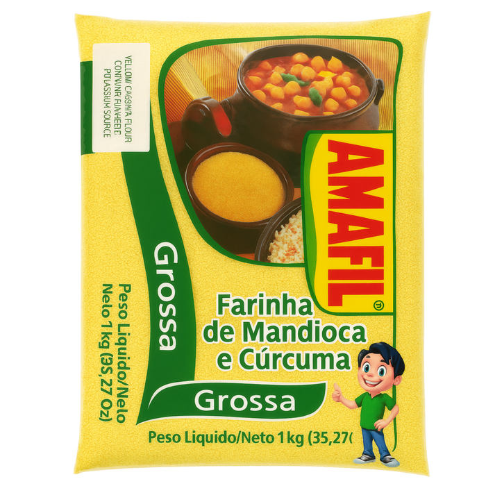Farinha de Mandioca e Cúrcuma Grossa 1kg