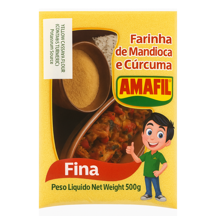 Farinha de Mandioca e Cúrcuma Fina 1kg