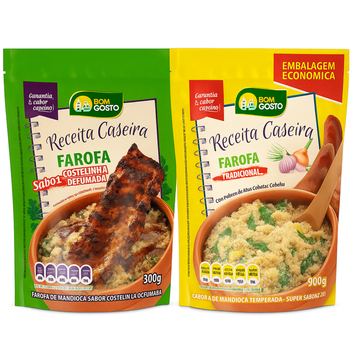 Bom Gosto - Kit Farofa Costelinha Defumada + Tradicional
