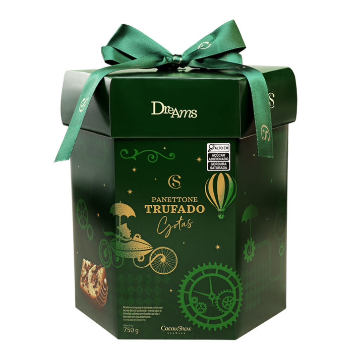Cacau Show Panettone Dreams Trufado Gotas 750g