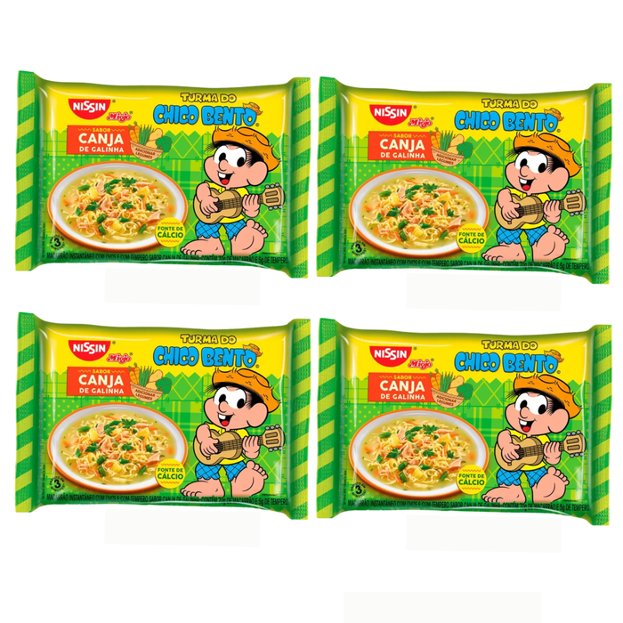 Nissin Miojo Turma da Mônica Canja de Galinha 75g - 4 Unidades