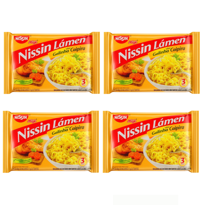Nissin Miojo Galinha Caipira 85g - 4 Unidades