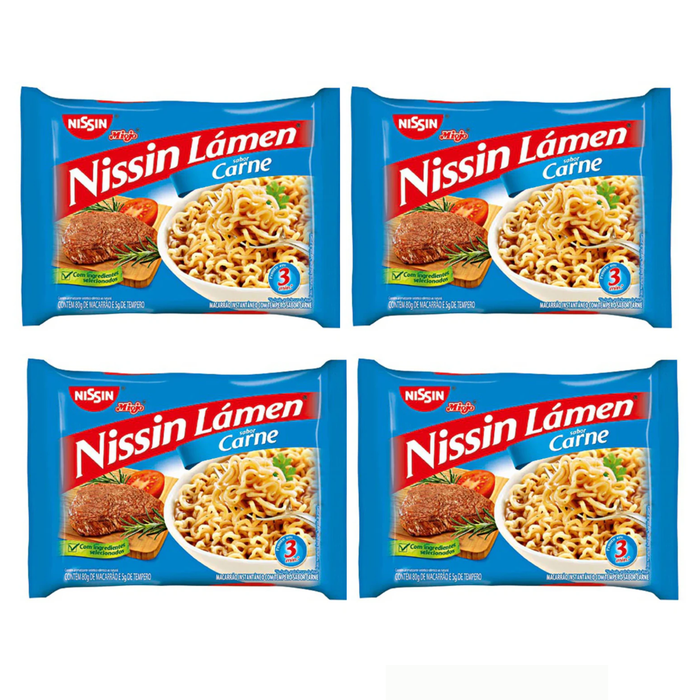 Nissin Miojo Carne 85g - 4 Unidades