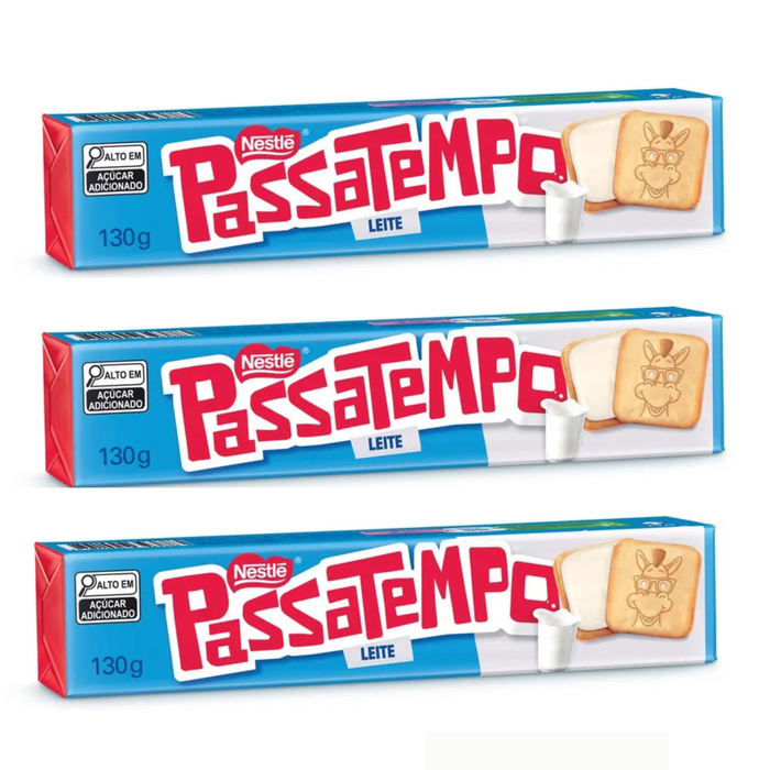 Nestlé Passatempo Biscoito Recheado ao Leite 130g - 3 Un
