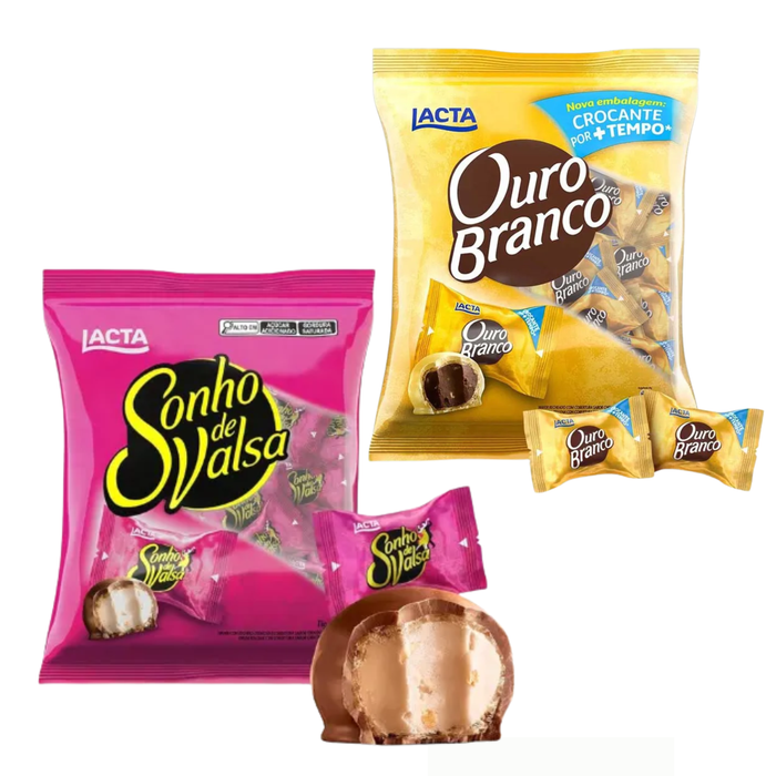 Lacta Bombons Sonho de Valsa 1Kg+ Bombons Ouro Branco 1Kg