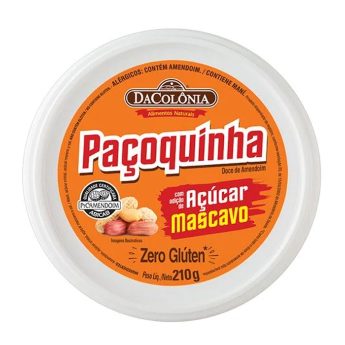 Da Colônia Paçoca Rolha Açucar Mascavo 210g