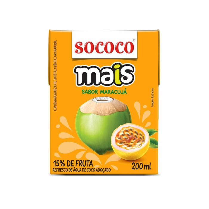 Sococo Agua de Coco c/ Maracuja 200ml