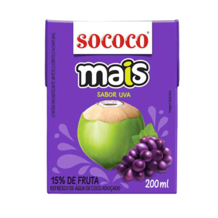 Sococo Agua de Coco c/ Uva 200ml