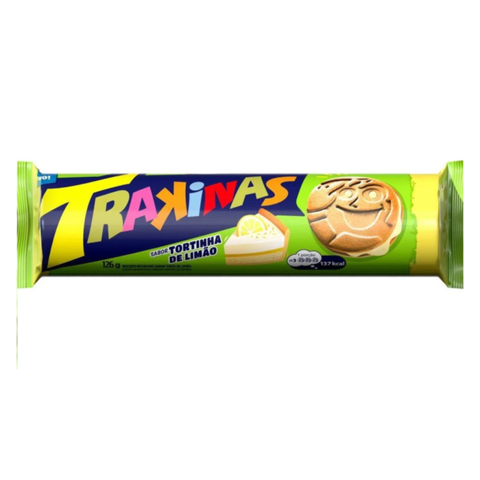 Trakinas Biscoito Recheado Torta de Limão 126g - 2 Unidades
