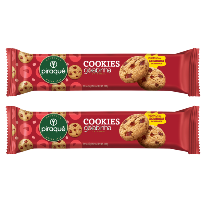Piraque Cookies Goiabinha 80g - 2 Unidades
