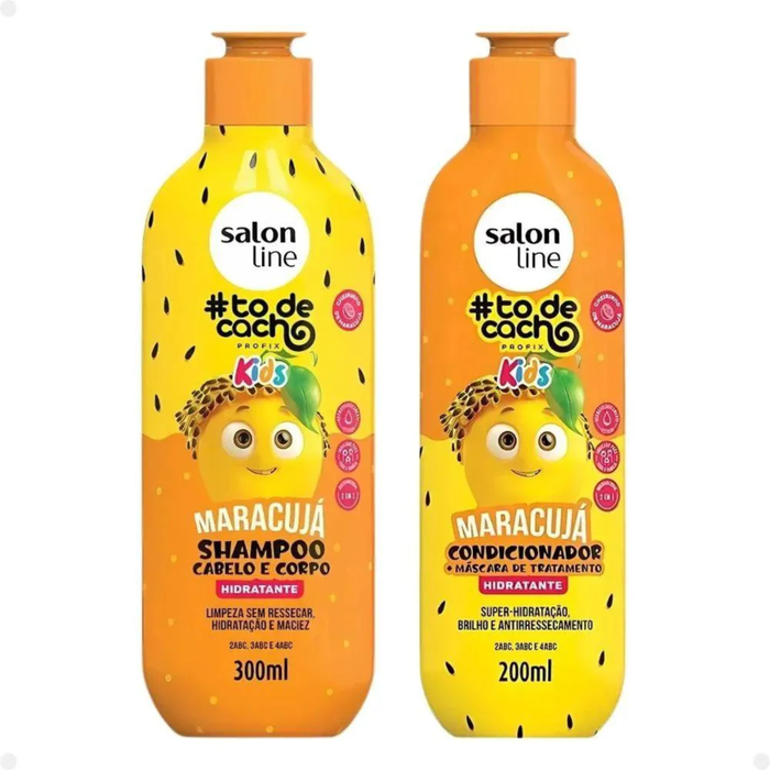 Salon Line TodeCacho Kids Kit Maracujá – Shampoo 300 ml + Condicionador 200 ml