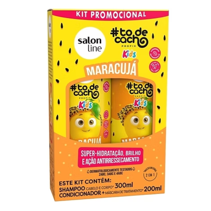 Salon Line TodeCacho Kids Kit Maracujá – Shampoo 300 ml + Condicionador 200 ml