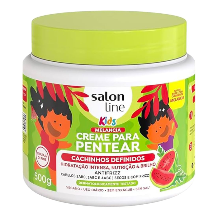 Salon Line Kids Creme para Pentear Cachinhos Definidos Melancia 500g