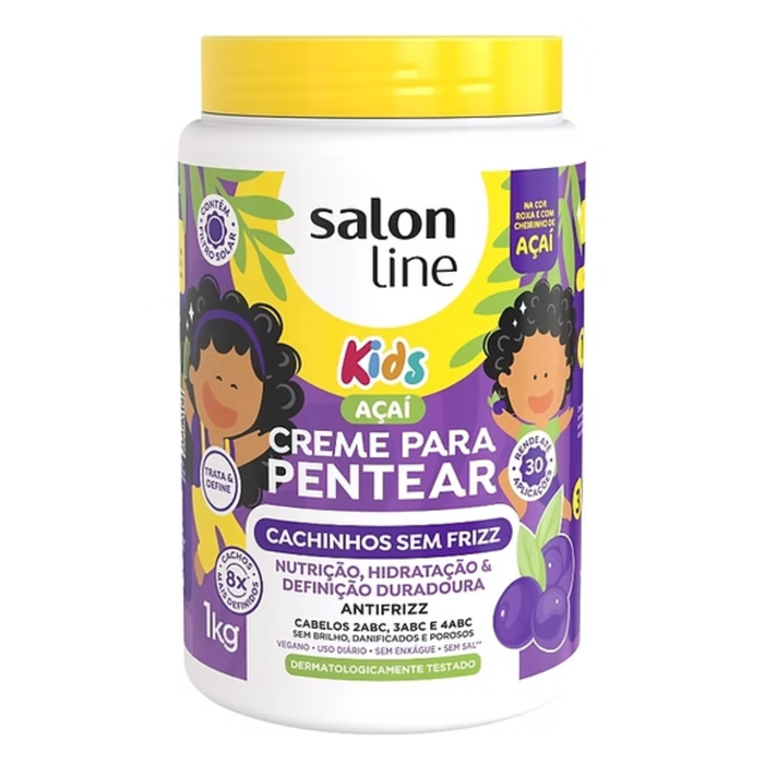 Salon Line Kids Creme para Pentear Antifrizz Açaí 1kg
