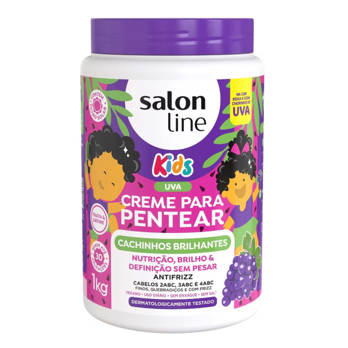 Salon Line Kids Creme para Pentear Antifrizz Uva 1kg