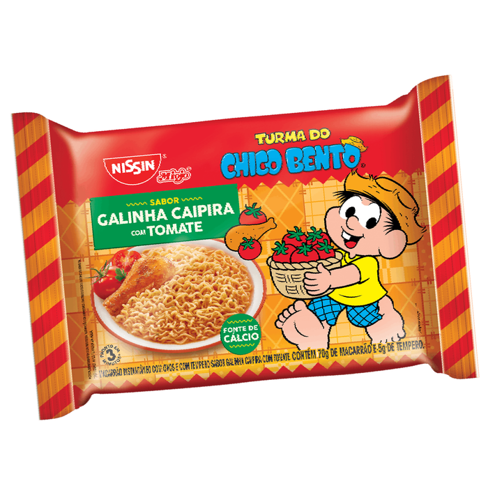 Nissin Miojo Turma da Mônica Galinha Caipira c/Tomate 75g