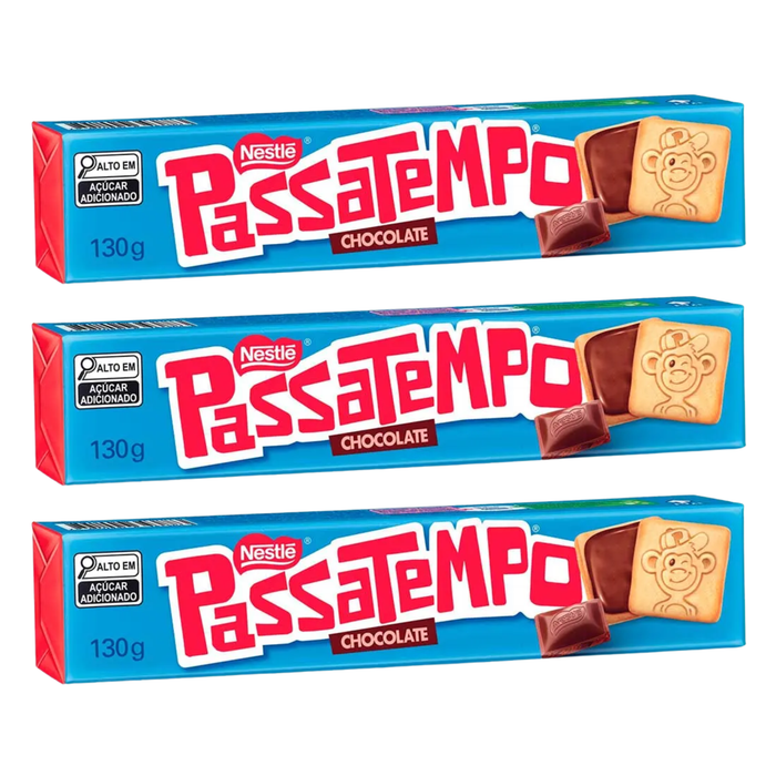 Nestlé Passatempo Biscoito Recheado Chocolate 130g - 3 un.