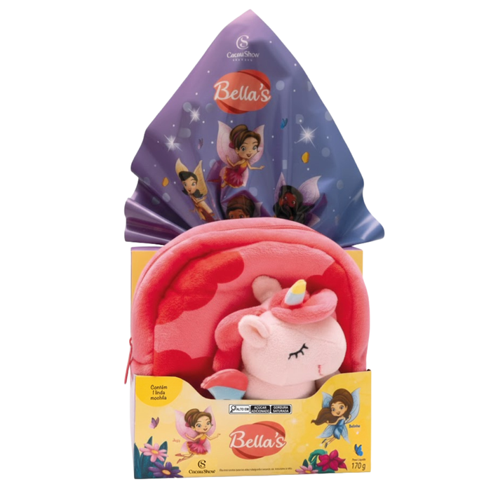 Cacau Show Ovo de Pascoa Mochila Pelúcia Bellas 170g (Apenas 2 Unidades)