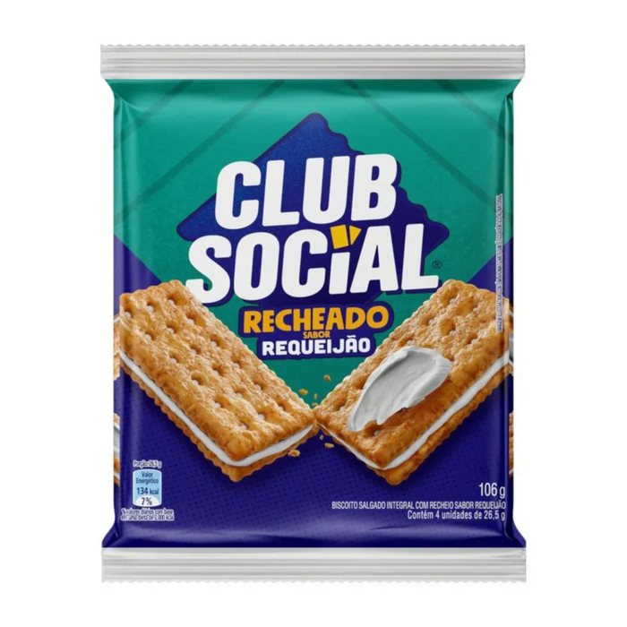 Cub Social Biscoito Recheado Sabor Requeijao 106g