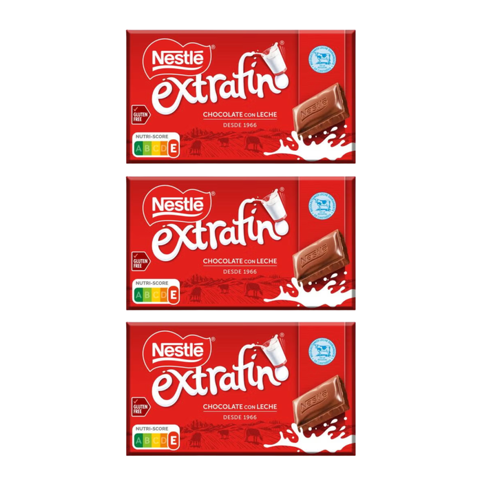 Nestle Chocolate Extrafino ao Leite 20g - 3 Unidades