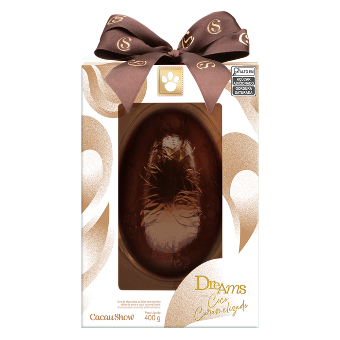 Cacau Show Ovo de Páscoa Dreams Coco Caramelizado 400g