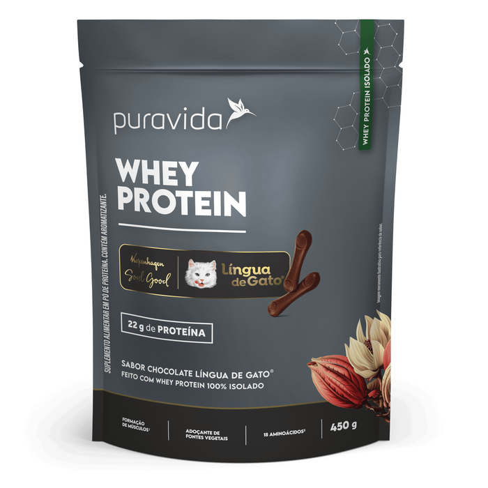 Puravida Whey Protein Isolado Sabor Lingua de Gato 450g