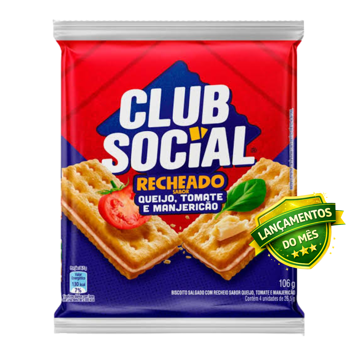 Club Social Biscoito Recheado Queijo, Tomate e Manjericao 106g ...