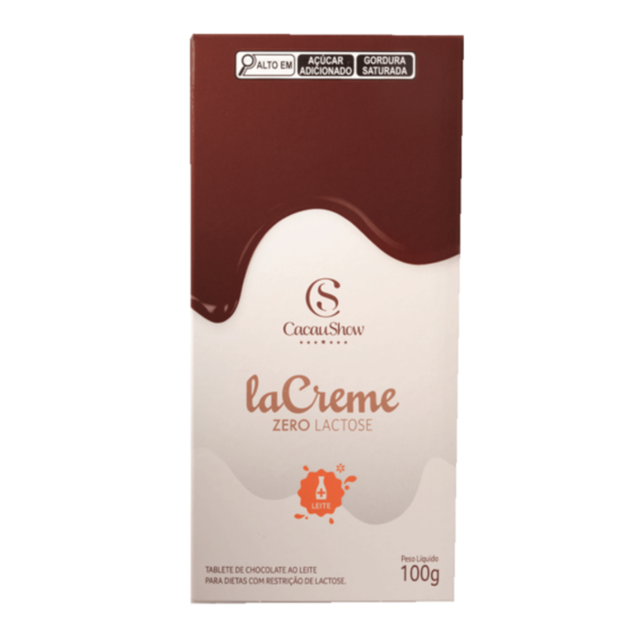 Cacau Show Tablete LaCreme 100g ZERO LACTOSE - 2 Unidades