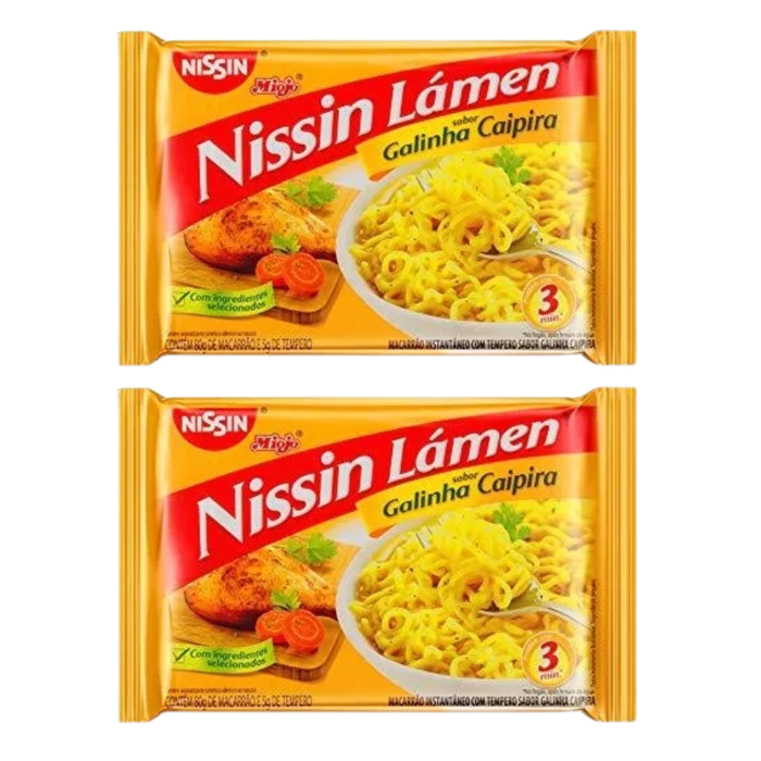 Nissin Miojo Galinha Caipira 85G - 2 Unidades