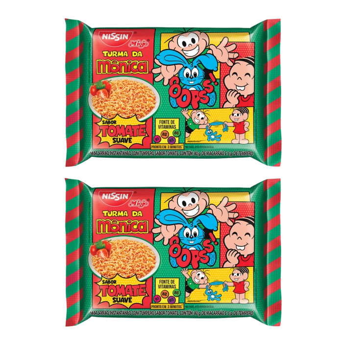 Nissin Miojo Turma da Mônica Suave Tomate 75g - 2 Unidades