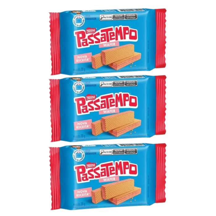 Nestle Wafer Passatempo Morango 20g - 3 Unidades