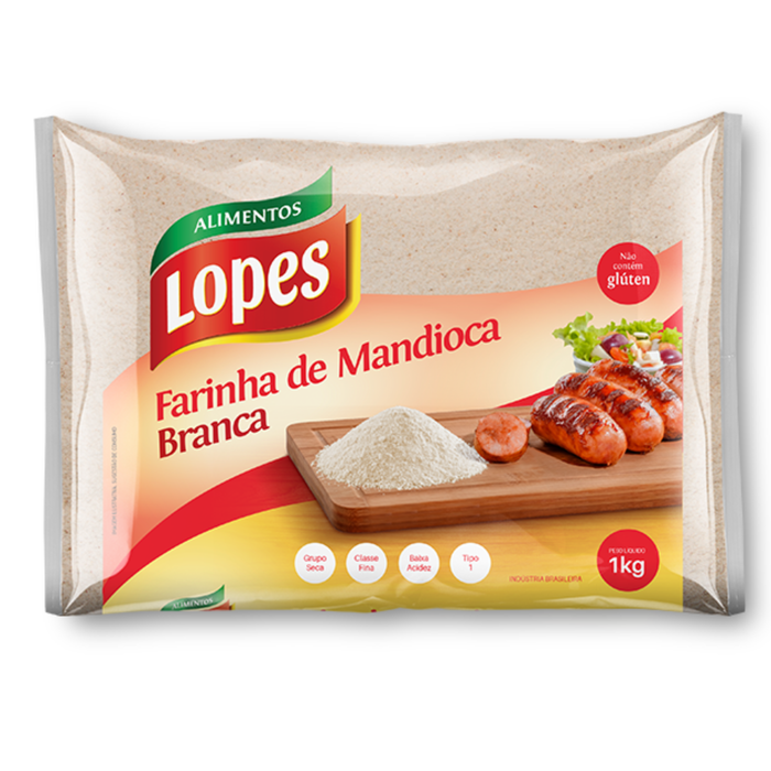 Lopes Farinha de Mandioca Branca 1Kg