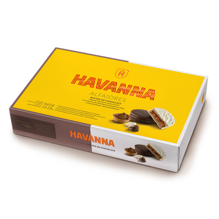 Havanna Alfajor Caixa Mista Chocolate e Chocolate Branco 306g