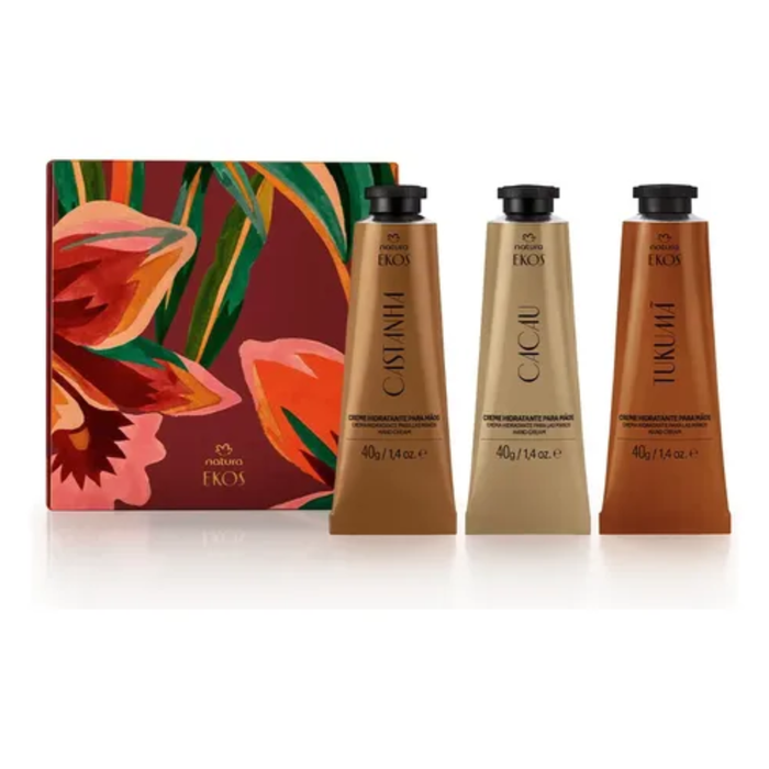 NATURA Ekos Creme Para Mãos - Caixa 3 Fragrâncias 120g