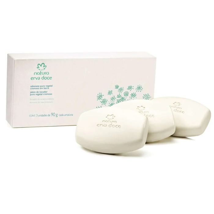 NATURA Erva Doce Sabonete Barra 270g – 3 Unidades (90g cada)
