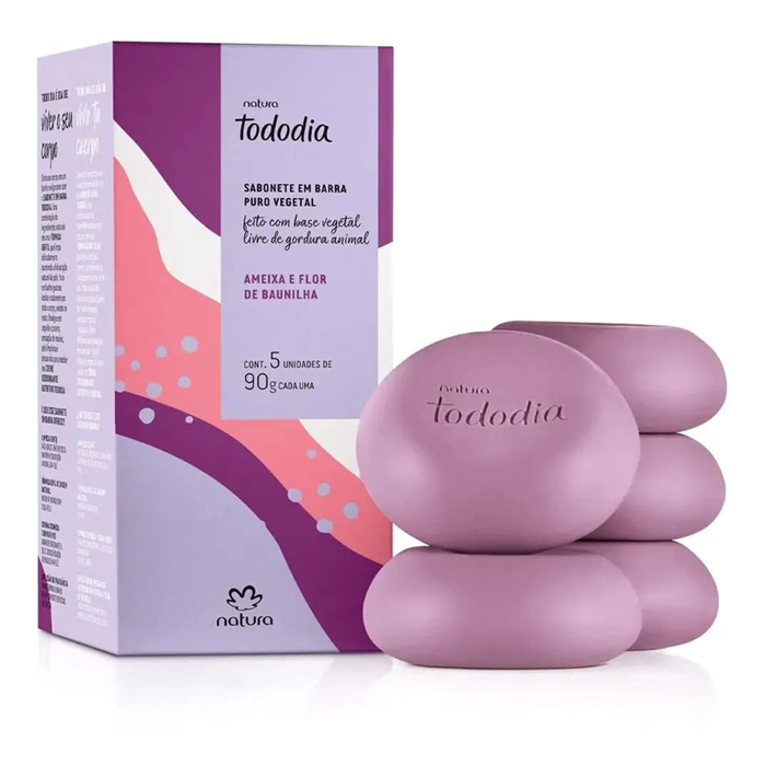 NATURA Todo Dia Sabonete Barra Ameixa e Flor de Baunilha 450g (5 Un 90g)
