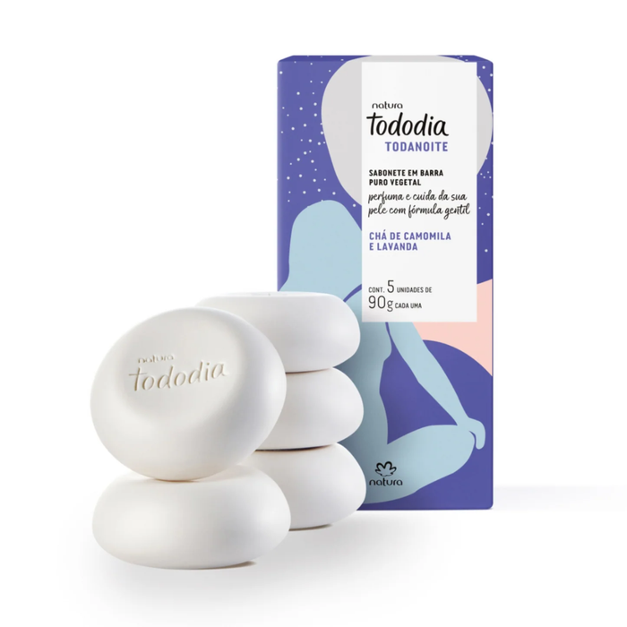 NATURA Todo Dia Sabonete Barra Cha de Camomila e Lavanda 450g (5 Un 90g)