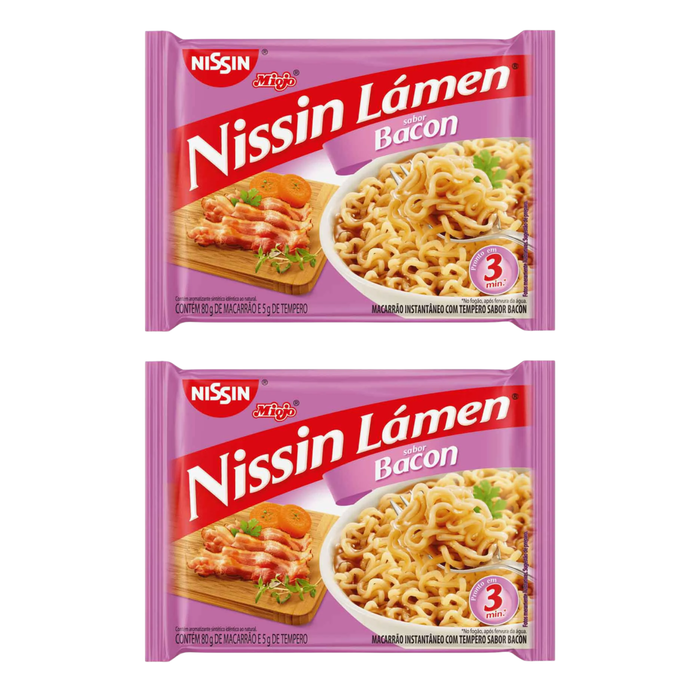 Nissin Miojo Lamen Bacon 85g - 2 Unidades