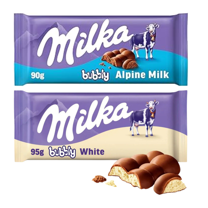 Milka Aerado Chocolate ao Leite + Chocolate Branco 95g