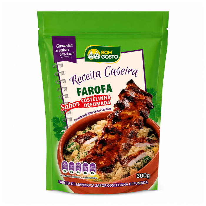 Bom Gosto Farofa Caseira Costelinha Defumada 300g