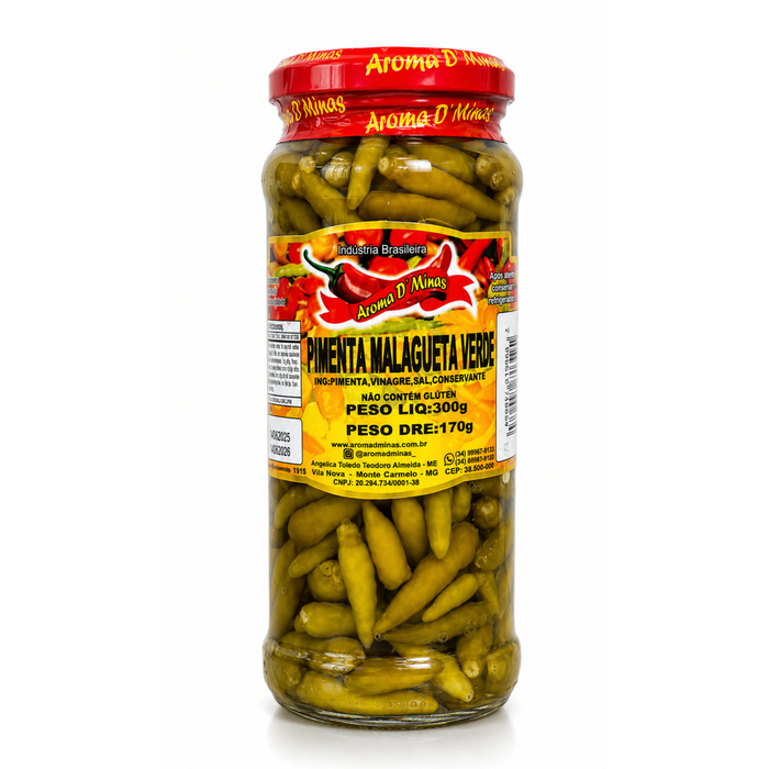 Aroma de Minas Pimenta Malagueta Verde 170g