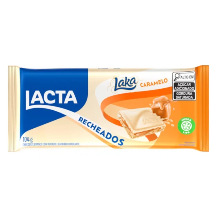 Lacta Chocolate Branco Laka Caramelo 104g
